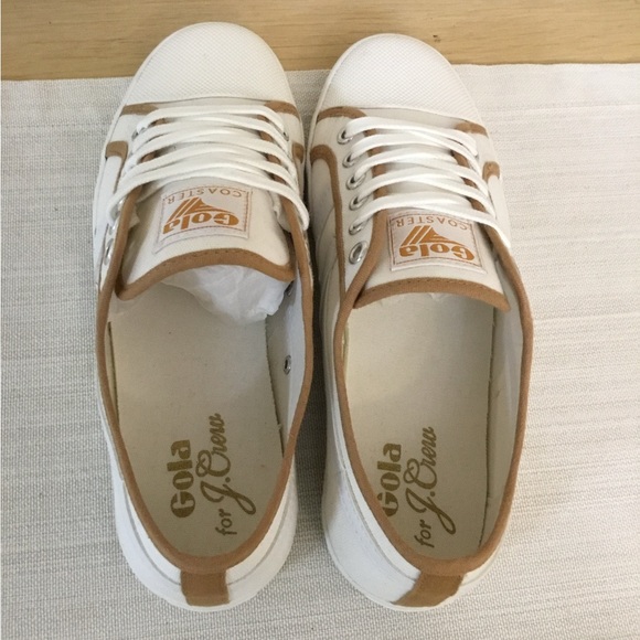 Gola for Jcrew Women's coaster smash White and Tan Sneakers size 8 - Picture 7 of 10
